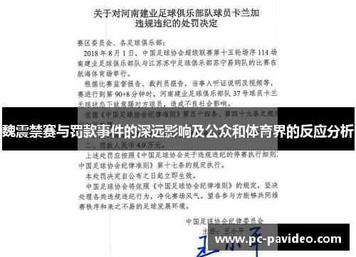 魏震禁赛与罚款事件的深远影响及公众和体育界的反应分析 魏震禁赛与罚款事件的深远影响及公众和体育界的反应分析